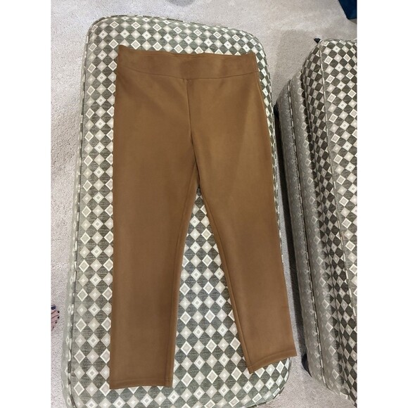 Loft Outlet Womens Pants XL Camel Brown Tapered Leg Pockets Soft Faux Suede - Picture 1 of 2